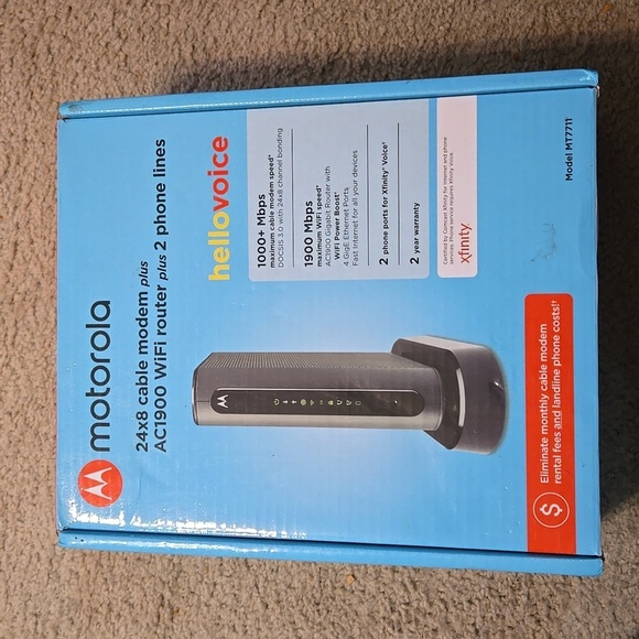 NIB Motorola Cable Modem Plus WiFi Router plus 2 Phone Lines - Picture 1 of 8